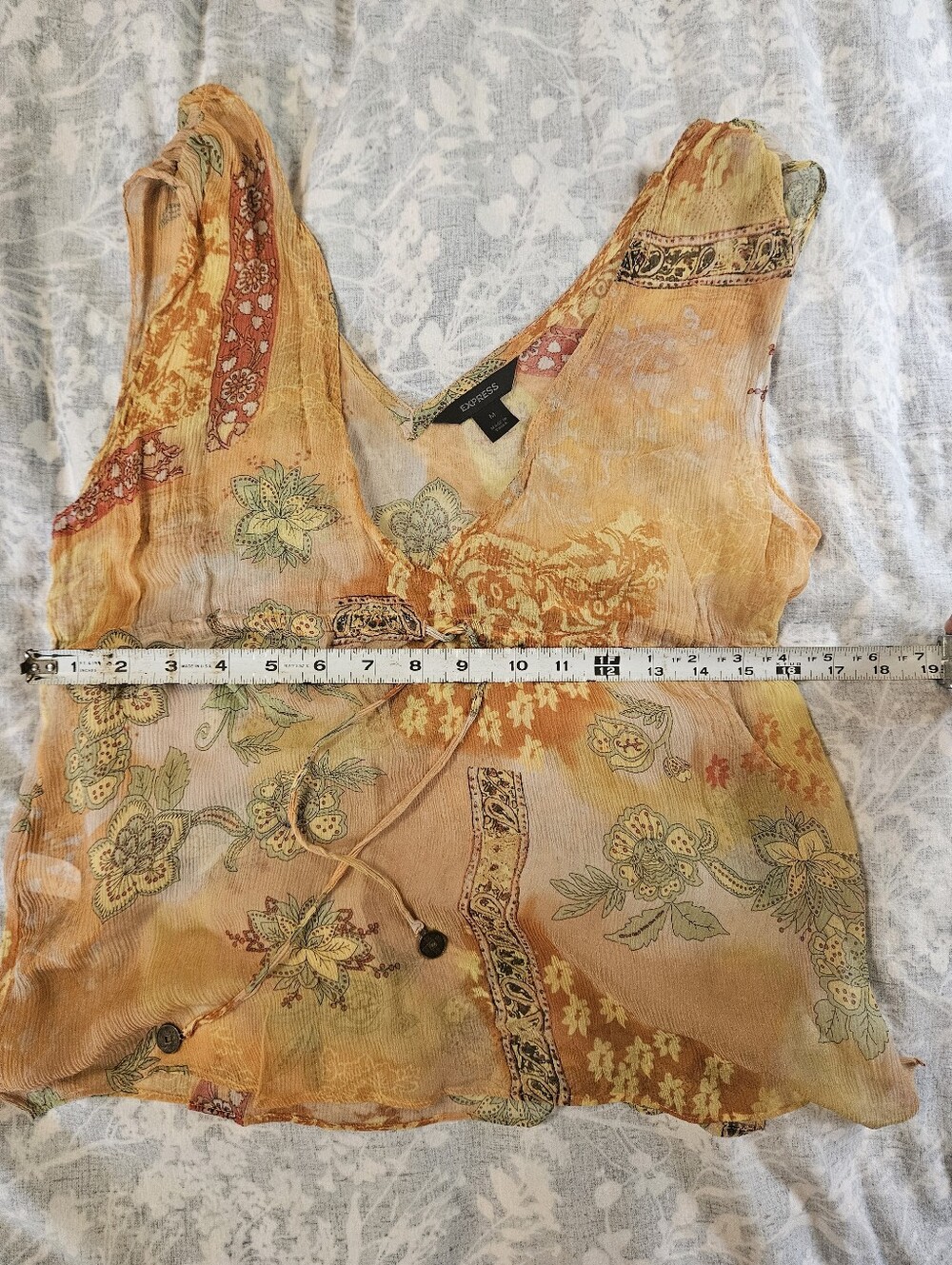 Vintage 100% Silk Express Y2K Boho Fairy Top - Picture 4 of 5